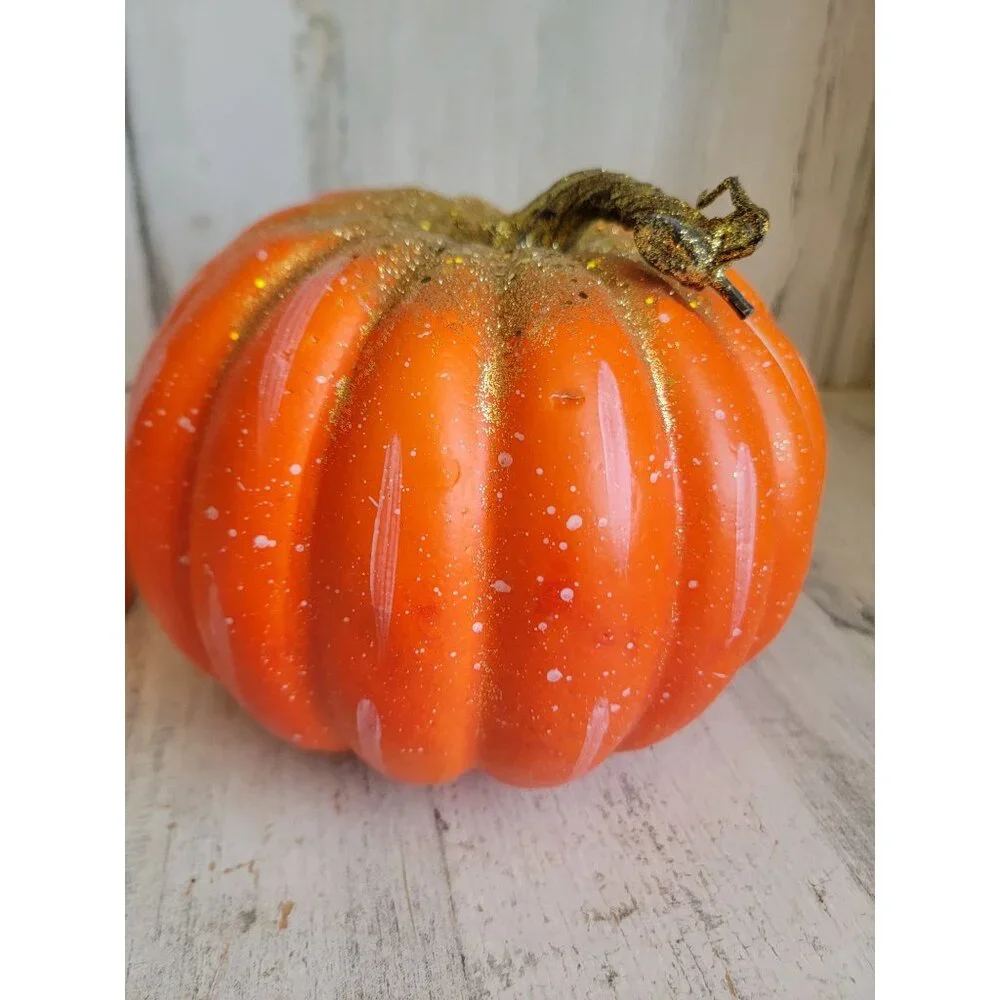 Halloween pumpkin figure trinket box set home decor glitter uniqueStyrofoam pump